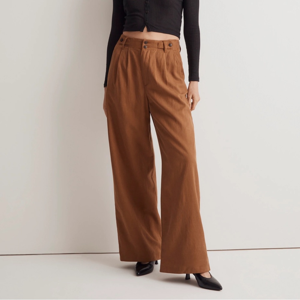 Madewell The Harlow Wide-Leg Pant in Acorn size 10